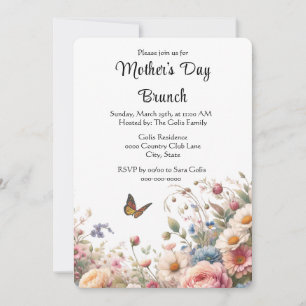 Elegantes Florales Muttertags-Brunch  Einladung
