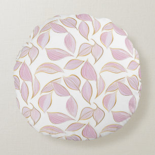 elegantes, florales nahtloses Muster mit rosa Blät Rundes Kissen