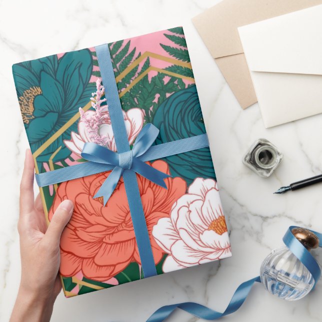 Elegantes florales nahtloses Muster | Tropische Bl Geschenkpapier (Schenken)