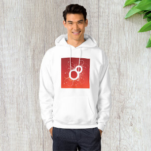Elegantes florales Nummer 8 rotes Abstrakt Hoodie