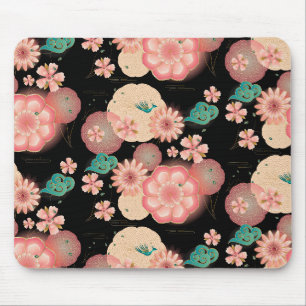 Elegantes florales Ornament Frühlings-Pfirsichgart Mousepad