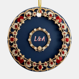 Elegantes florales Ornamentdesign Keramik Ornament