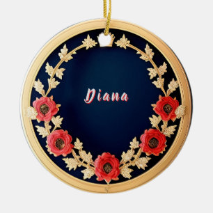Elegantes florales Ornamentdesign Keramik Ornament
