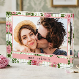 Elegantes florales Paar-Liebeszitat individuell Fotoblock