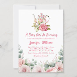 Elegantes florales Party Babydusche Einladung