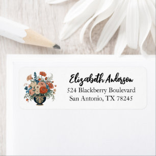 Elegantes florales personalisiertes Rücksendeetike