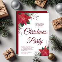 Elegantes florales Poinsettia Weihnachtsfest Party