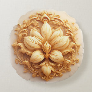 Elegantes florales Reliefdesign mit aufwendigen De Rundes Kissen