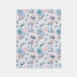 Elegantes florales Retro-Muster. Fleecedecke