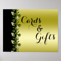 Elegantes florales romantisches Gold & Schwarz Hoc