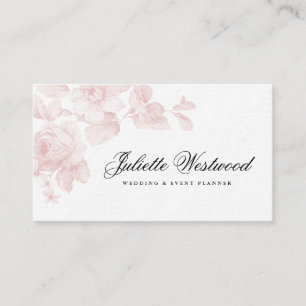 Elegantes Florales Rosa Hauch Visitenkarte