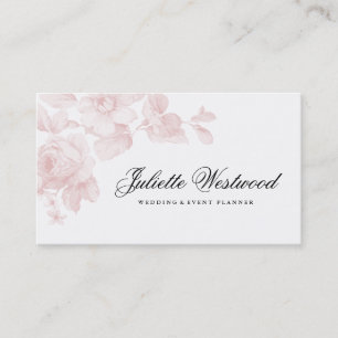 Elegantes Florales Rosa Hauch Visitenkarte