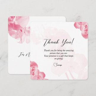 Elegantes Florales Rot Danke Feiertagskarte