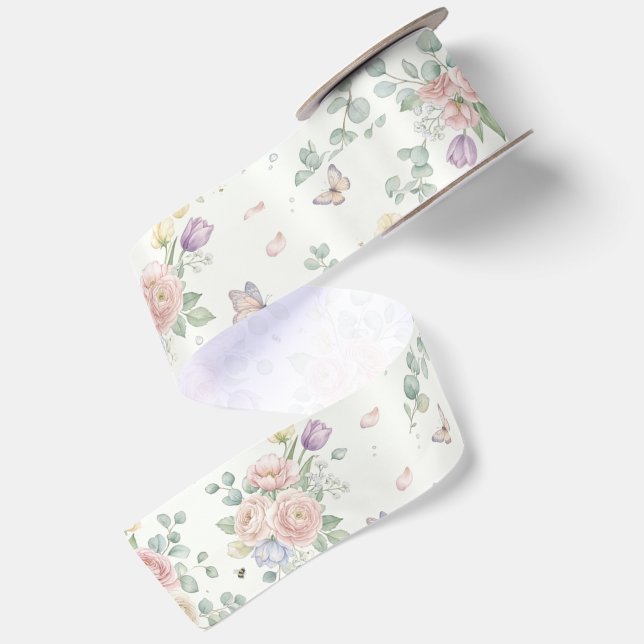 Elegantes Florales   Satinband (Rückseite)