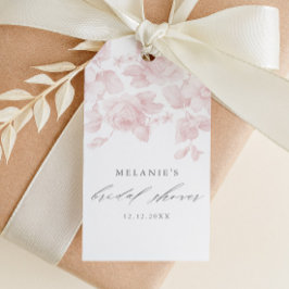 Elegantes, florales Script Pink Brautparty Gefalle Geschenkanhänger