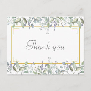 Elegantes Florales Skript Geschäft Danke Postkarte