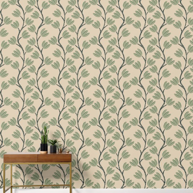 Elegantes florales Tapestry Symmetry-Blume Bloom Tapete (Korridor)