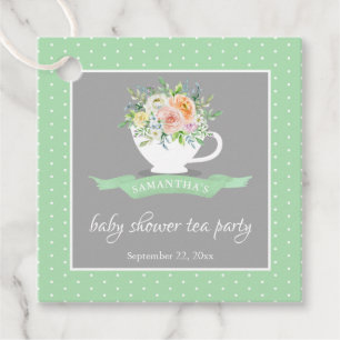 Elegantes florales Teacup Baby Dusche Tee Party Geschenkanhänger