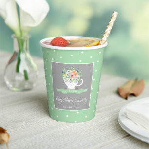 Elegantes florales Teacup Baby Dusche Tee Party Pappbecher