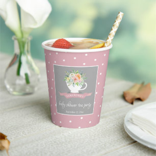Elegantes florales Teacup Baby Dusche Tee Party Pappbecher