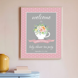 Elegantes florales Teacup Baby Dusche Tee Party Poster