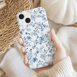 Elegantes florales Toile Blau und Weiß im Vintage- Case-Mate iPhone 14 Hülle