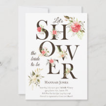 Elegantes florales Typografie Coral Brautparty