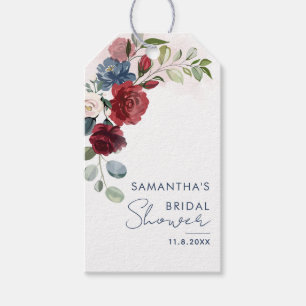Elegantes florales Wasserfarbe-Skript-Brautabschie Geschenkanhänger