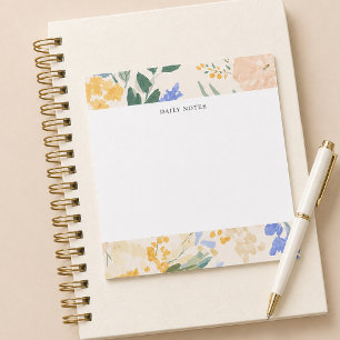 Elegantes florales Wasserfarbmuster Notizblock