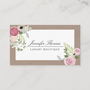 Elegantes Floralmuster Luxus-Boutique Visitenkarte