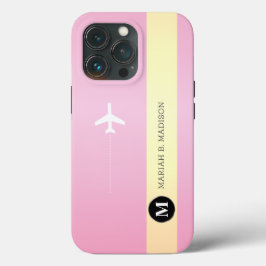 Elegantes Flugzeug, rosa Goldmetall mit Monogramm Case-Mate iPhone Hülle
