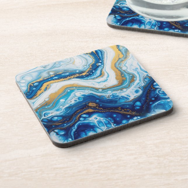 Elegantes Fluid Art Decorative Fliesen - Abstrakt  Getränkeuntersetzer (Linke Seite)