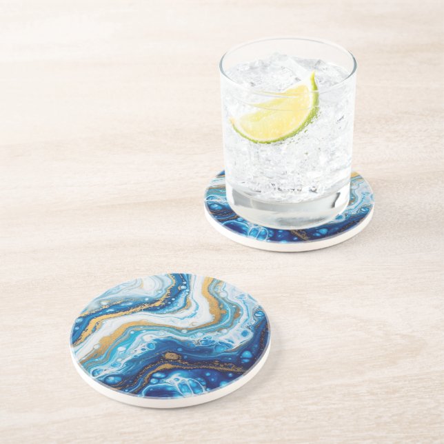 Elegantes Fluid Art Decorative Fliesen - Abstrakt  Getränkeuntersetzer (Seite)