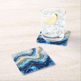 Elegantes Fluid Art Decorative Fliesen - Abstrakt Rechteckiger Pappuntersetzer