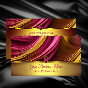 Elegantes flüssiges Gold Pink Jewel Abstract Visitenkarte