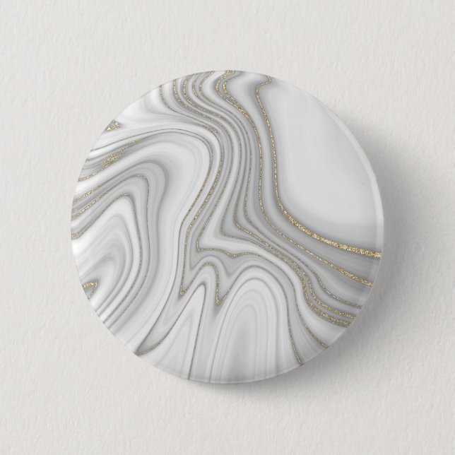 Elegantes, flüssiges Marmormuster aus Glitzer Button (Vorderseite)