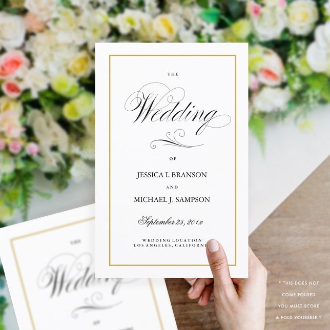 Elegantes Folding Wedding Programm Solid Gold Bord (Von Creator hochgeladen)