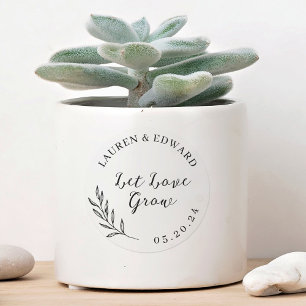 Elegantes Foliage Lassend Liebe Gastgeschenk Hochz Runder Aufkleber