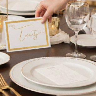 Elegantes Folien-Hochzeitstisch-Nummern-Zelt - ZWA Folienkarte