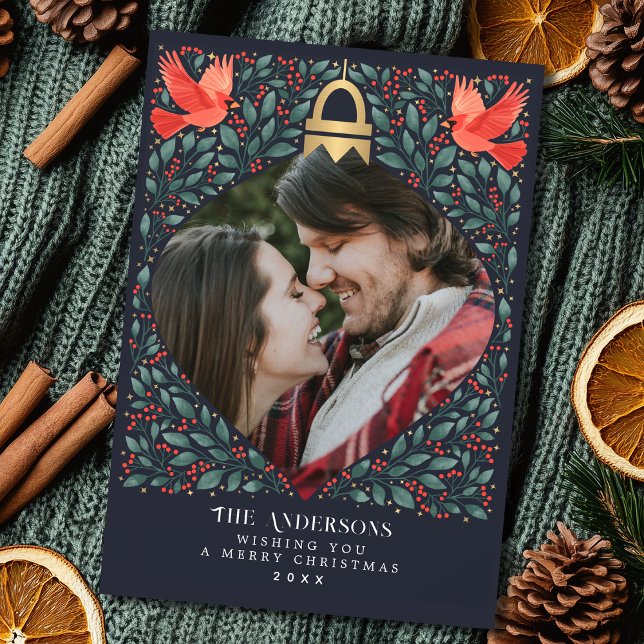 Elegantes Folk Art Kardinal Weihnachten Foliage Fo (Von Creator hochgeladen)