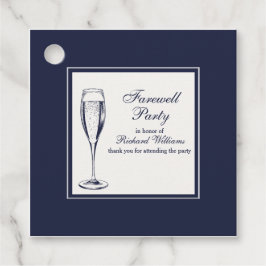 Elegantes formales dunkles Bleu Weiß Abschiedsgebi Geschenkanhänger