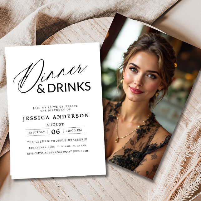 Elegantes formales Minimalistisches Party Foto Einladung (Von Creator hochgeladen)