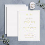 Elegantes formales Monogramm-Kalligrafie-HochzeitG Folieneinladung<br><div class="desc">Sie suchen eine moderne, formelle und elegante Hochzeitseinladung? Schauen Sie nicht weiter als unsere elegante formale Monogram Kalligraphie Wedding Gold Foil Einladung! Diese schöne Einladung beinhaltet Ihr personalisiertes Monogramm in Goldfolie und Ihre persönlichen Details, die mit moderner handgeschriebener Kalligraphie betont werden. Sie können Ihre Daten ganz einfach mit unserem Online-Editing-Tool...</div>