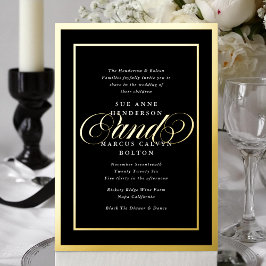 Elegantes formales Premium Gold Frame Wedding Folieneinladung