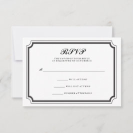 Elegantes formales Schwarz-Weiß-UAWG RSVP Karte