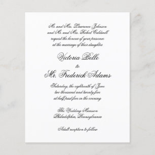 Elegantes formelles Budget Einladung zur Hochzeit