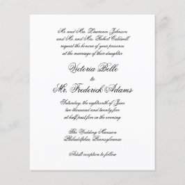 Elegantes formelles Budget Einladung zur Hochzeit Flyer