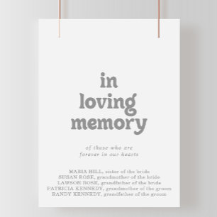 Elegantes formelles minimales In-Loving-Memory-Sch Poster