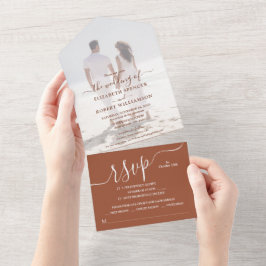 Elegantes Foto All In One Einladung