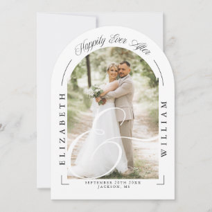 Elegantes Foto Arch Calligrafy Hochzeitsempfang Einladung